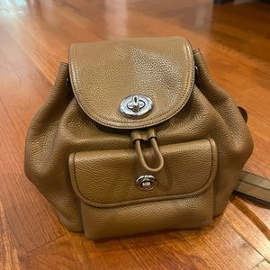 Coach mini pebble leather backpack